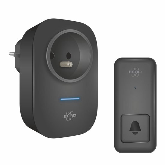 ELRO DB4000PF Draadloze Kinetische Deurbel Set – Belgische Versie – met Plug-in Ontvanger met Stopcontact – Geen Batterijen nodig