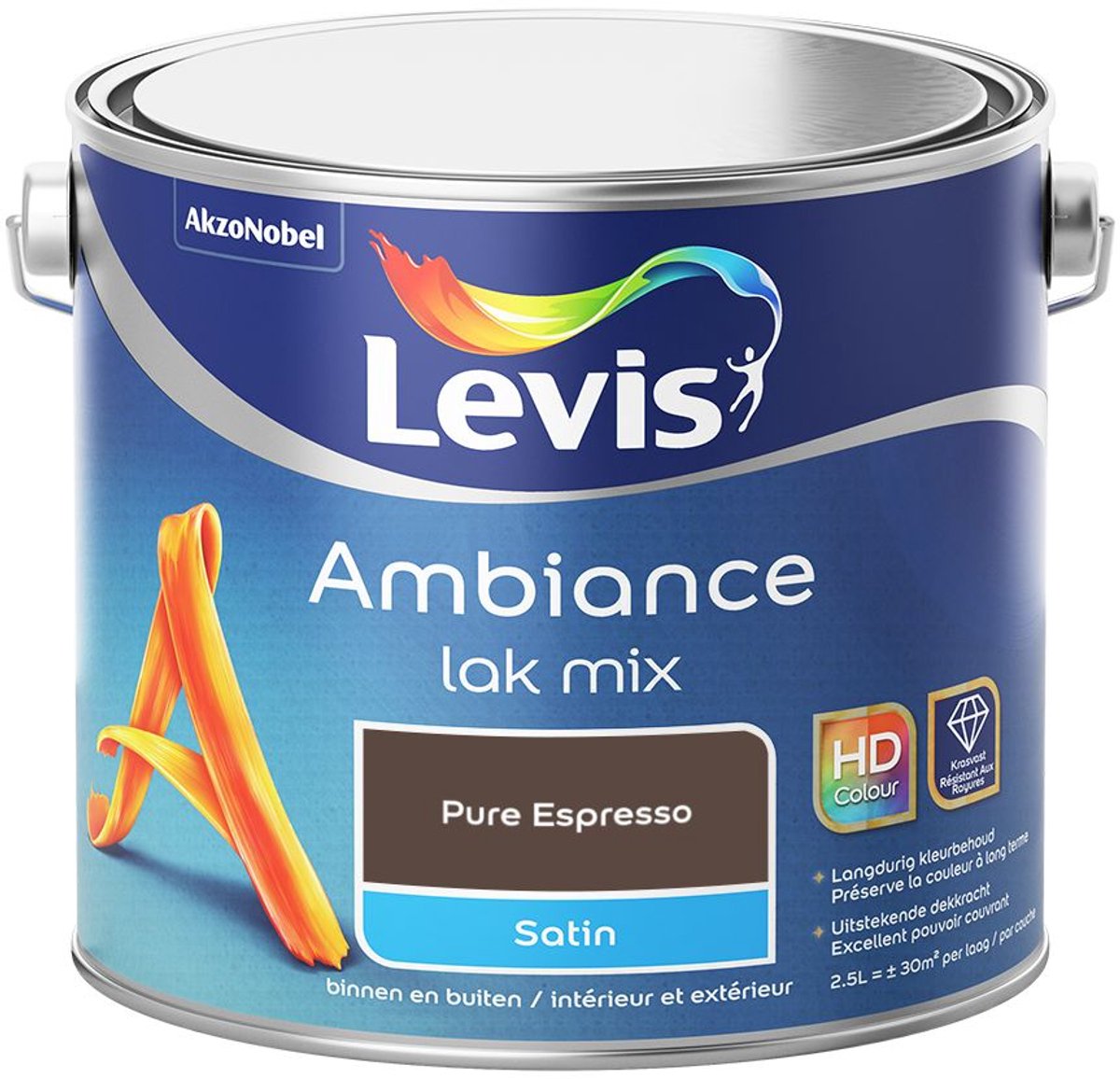 Levis - Ambiance Lak Satin Mix - Pure Espresso - Mengverf - 2,5 L
