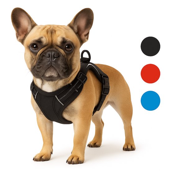 Harnas hond – honden tuigje – harnas hond anti trek – hondentuigjes – hondentuig anti trek – Flamingo Balou – zwart – maat M – A:32-56cm B:50-65cm