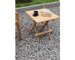 Teakea - Tuin Teak Bijzettafel Inklapbaar 50x50x45 | Picknick Tuintafeltje