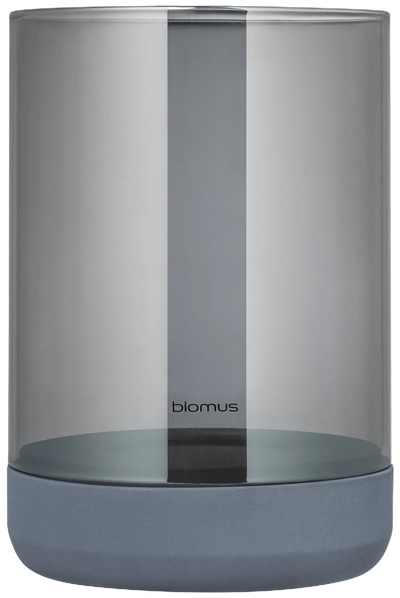 Blomus CALMA Windlicht - H 22,5 cm, Ø 15 cm (L) -Steel Gray
