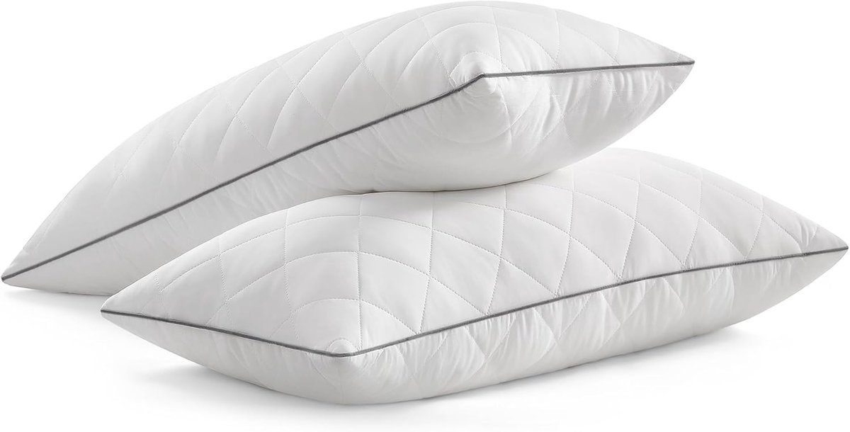 MAZAZU - Hoofdkussen - Set van 2 - Koelend - Wit - 80x40