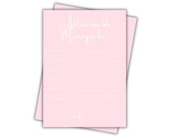 Babyshower Invulkaart 'Advies voor Mama' - 20 stuks - Babyshower Spelletjes - Babyshower Kaarten - Gender Reveal - Gender Reveal Spelletjes - A6 Formaat - Baby Pink Collectie