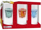 Set de 3 Verres Pokémon : Bulbizarre, Salamèche et Carapuce