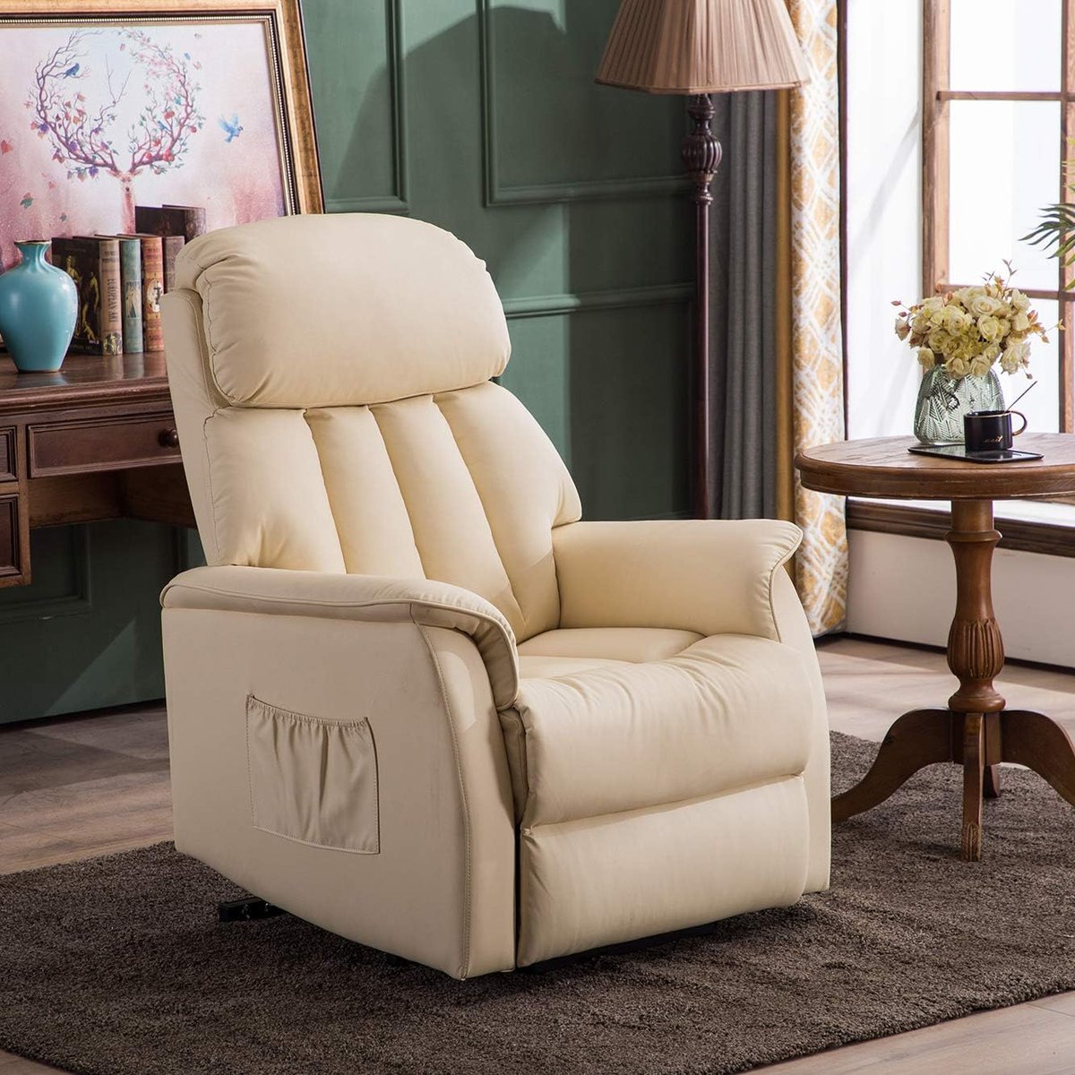 Afbeelding 3 van MCombo Elektrische Opsta-Stoel Wit Verstelbaar Relaxmodel