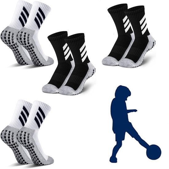 Sokken Antislip - Gripsokken - Gripsocks - Sportsokken - Sneakersokken - Voetbal - Fietssokken - Wielrensokken - Fiets Tennissokken - Huissokken - Antislip Huissokken - Dames / Heren - Met Anti-Slip Noppen - Voor Yoga Pilates Ballerina Ballet - 4paar