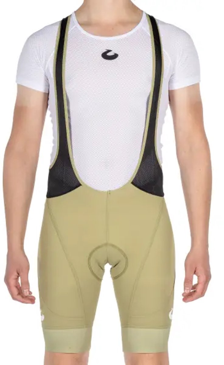21Virages - Ventoux Korte Broek met Bretellen Tech - Heren - Mosgrijs - Maat XXXL