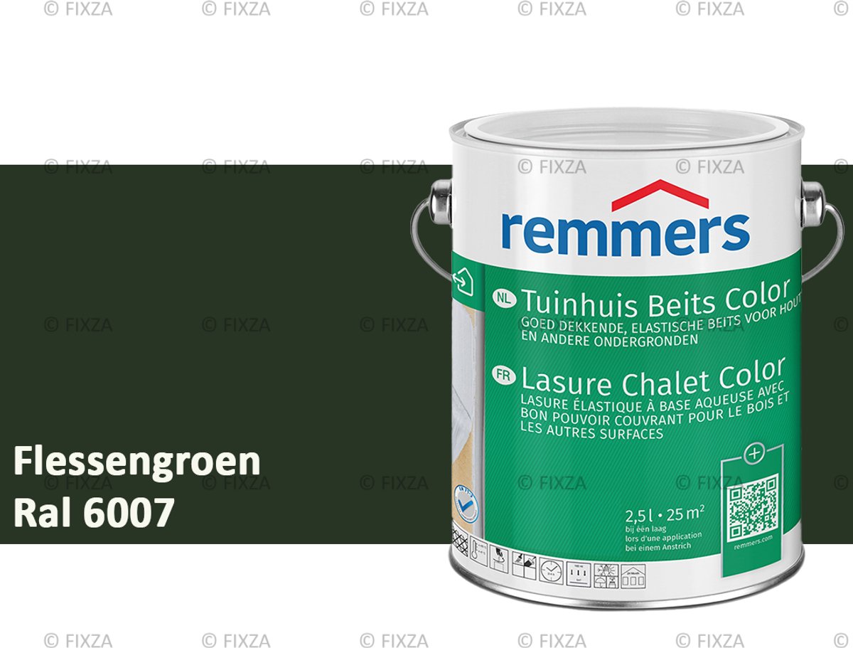 Remmers Tuinhuis beits Color RAL 6007 Flessengroen 2,5 Liter