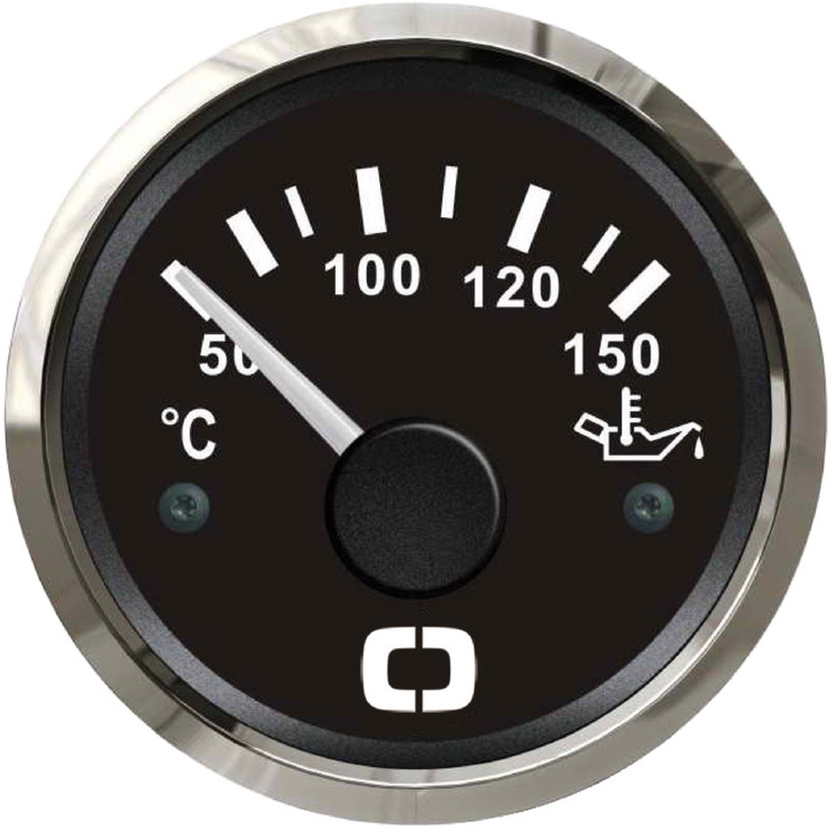 Osculati 12/24V zwarte Olietemperatuurmeter 50-150° Ø51mm gatmaat | 27.321.09