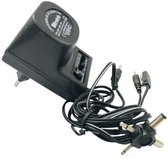 Adaptateur secteur universel CA/ DC 9 W, 500 mA 1,5 V, 3 V, 4,5 V, 6 V, 7,5 V, 9 V et 12 V DC - Connecteur à pression pour batterie 9 V - Adaptateur AC pour chargeur