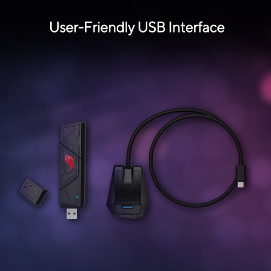 ASUS ROG USB-BE92 - Adaptateur USB Wi-Fi - Wi-Fi 7 - 6500 Mbit/s - Tri-bande