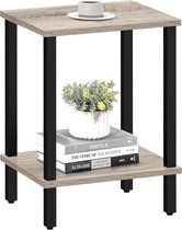 ACAZA Bijzettafel - Tafeltje - Lichte eik - 38 x 30 x 55 cm (L x B x H) - Nachtkastje - Tafel Industrieel - Banktafel - Bijzettafels - Bijzettafel lichte eik - Bijzettafel hout - Houten Bijzettafel