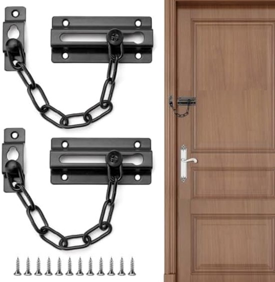 ST TRADING 2 stuks deurketting, roestvrij stalen veiligheidsketting