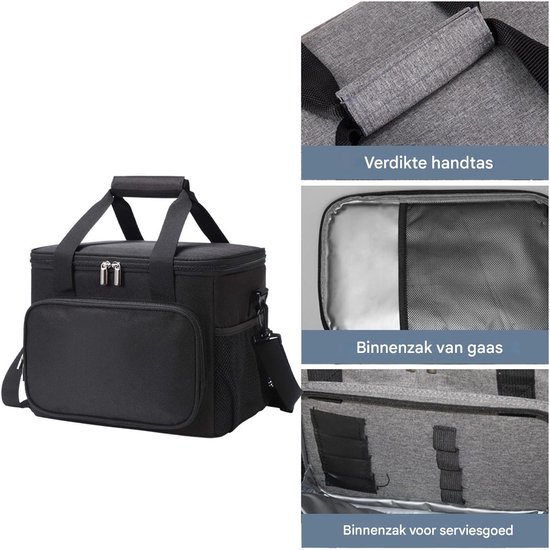 Lunchtas - Koeltas - Koeltasje - Lunchtas voor Dames en Heren - 30x23x23cm - Zwart van Merkloos — afbeelding 2