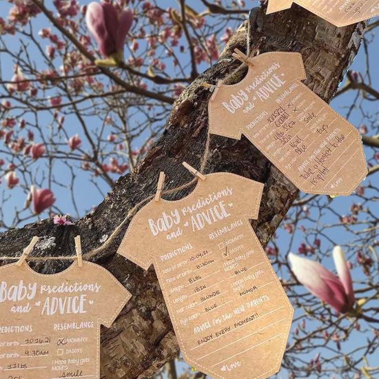 Babyshower invulkaarten | voorspellingskaarten | 15 stuks | A6