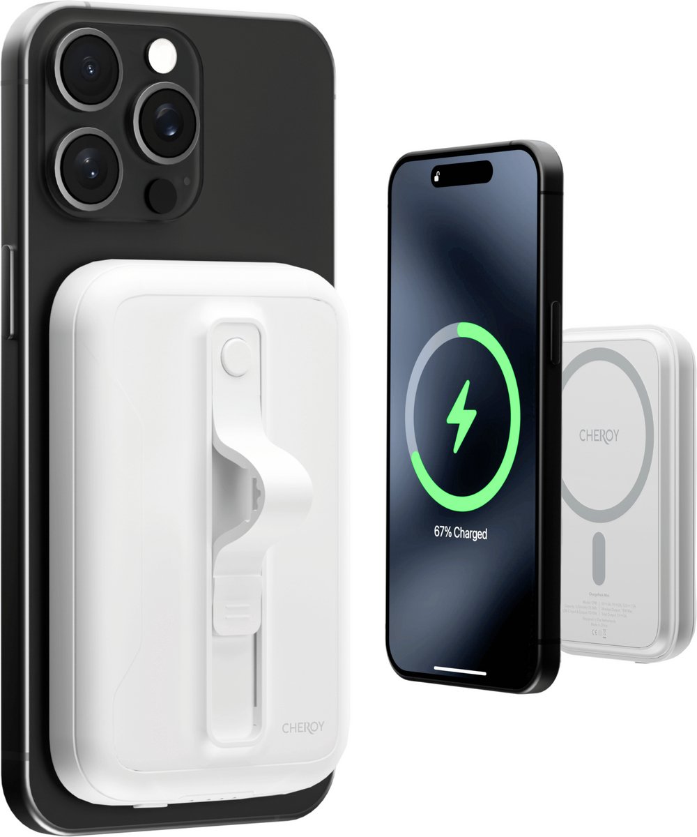 Chéroy ChargePack Mini - Draadloze PowerBank - 15W Snellader - 5000 mAh - Geschikt voor MagSafe - Wit