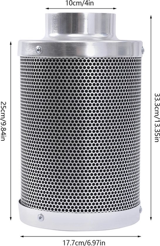 Filtre à charbon - Filtre à charbon - Filtre à charbon actif - Efficacité dans la purification de l'air - Sous-sol et Garage - Argent - 33x17 cm