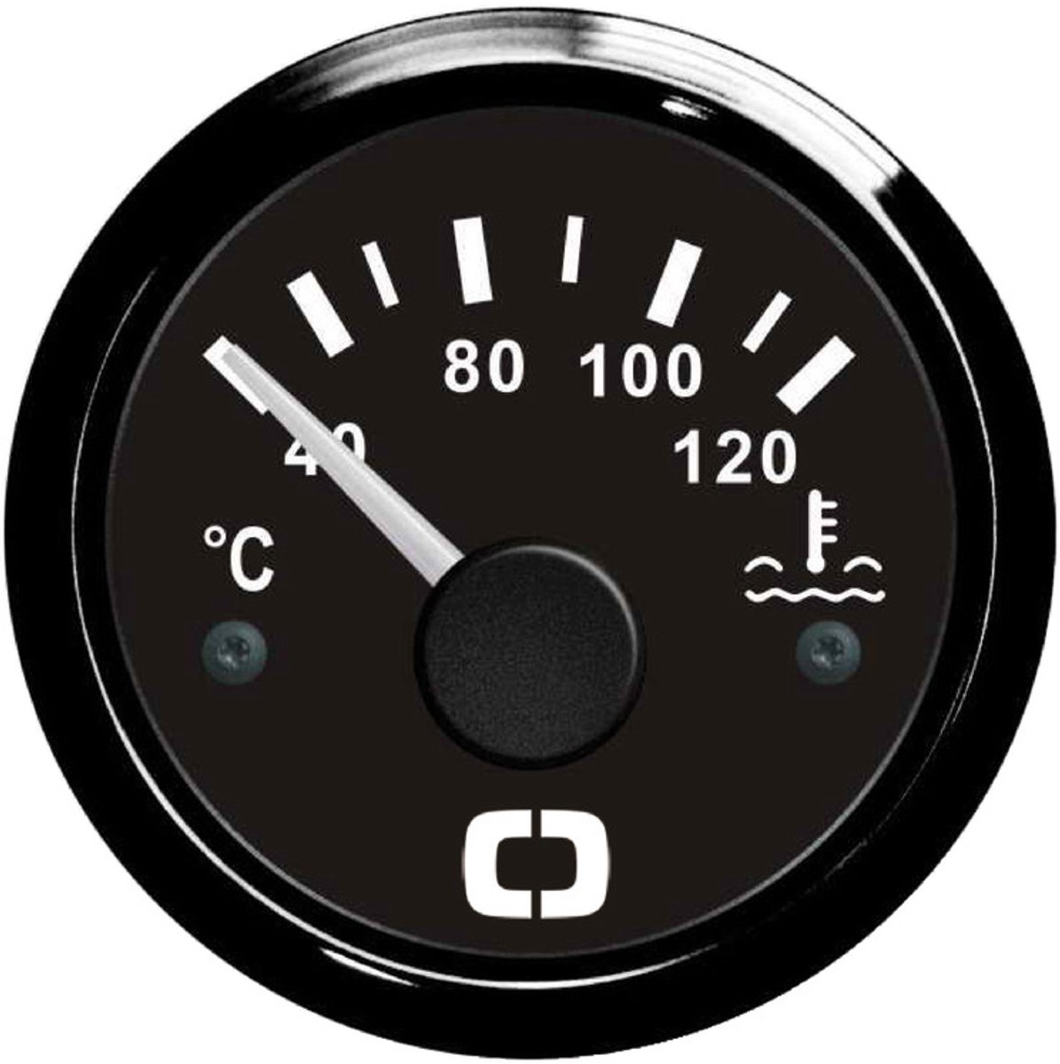 Osculati 12/24V zwarte Watertemperatuurmeter 40/120° Ø51mm gatmaat | 27.320.08