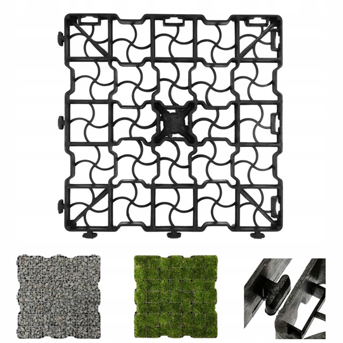 Eco-grasrooster voor in de tuin | voor parkeerplaatsen/looproutes 41,5x41,5x2,5 cm - 1 stuk kunststof grasrooster | Grindroosters Grastegel | tuinversteviging, bodemversteviging