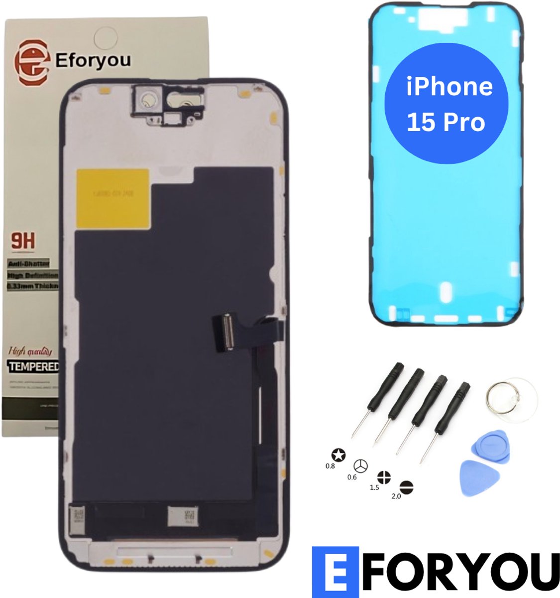 Geschikt voor iPhone 15 Pro scherm LCD & Touchscreen A+ Zwart