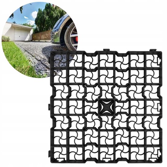 Grindrooster Zwart Kunststof met Worteldoek 119x79 cm - 0,94 m2 kopen
