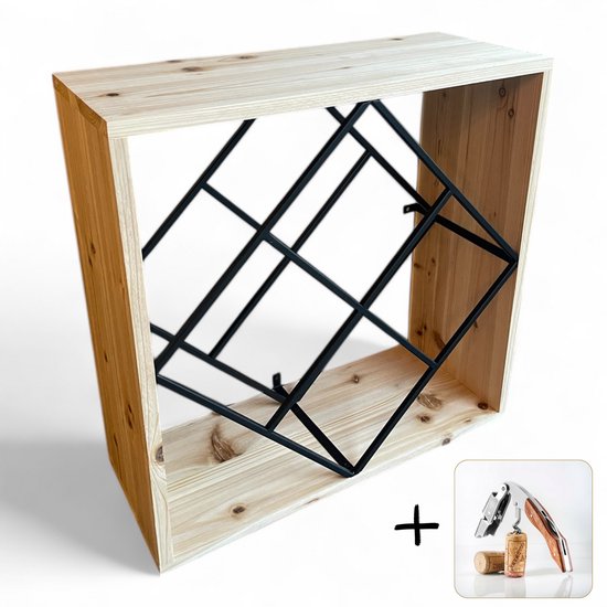 Catrinaz® - Wijnrek - Wijnrek muur - Mat zwart - Hoogwaardig staal - 6 flessen - Modern / industrieel | Catrinaz