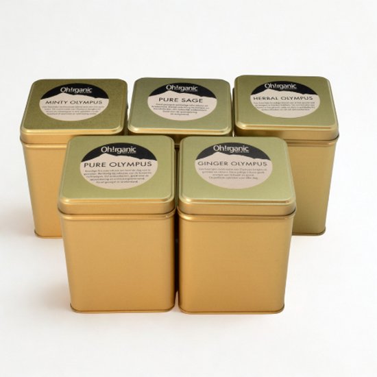 Oh!rganic - geschenkset kruidenthee - Griekse bergthee, munt, salie & tijm, gember, salie - BIO