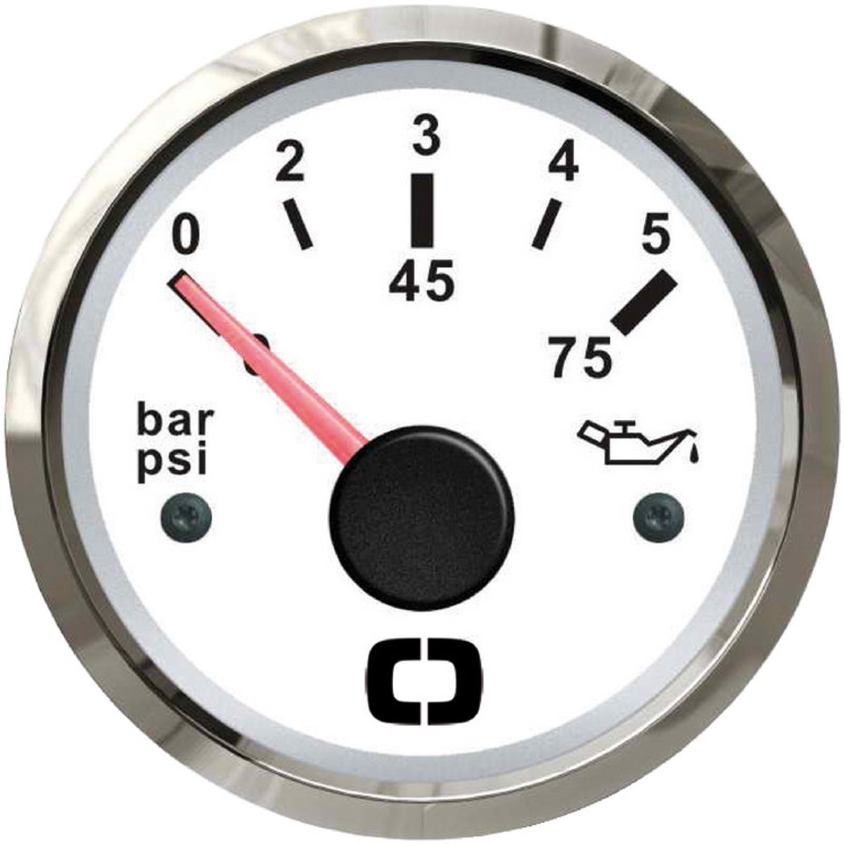 Osculati 12/24V witte Oliedrukmeter 0-5bar / 0-75psi Ø51mm gatmaat | 27.322.10