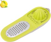 Bol.com 2-in-1 Citruspers en Rasp - Rasp met Opvangbak - Handmatige Citroenpers - Compacte Fruitpers - Vruchtenpers - Handig en ... aanbieding