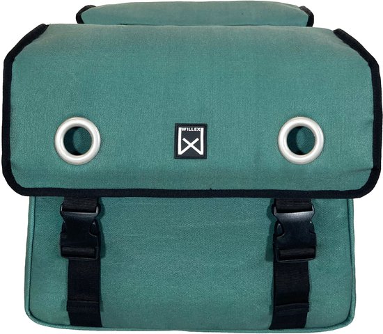 Willex Dubbele Fietstas - Canvas - Reflectie - 30 liter - Universele Bevestiging -Bruin van Willex — afbeelding 2