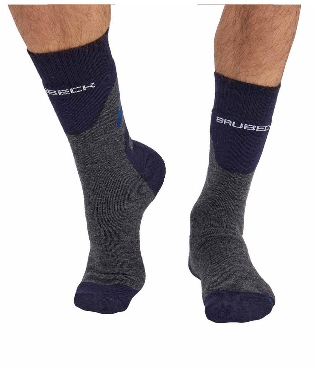 Brubeck TREKKING MERINO Heren Wandelsokken Hoogwaardige Wolmix & Zilverionen Ideaal voor Trekking & Outdoor Grafiet/ 39-41 Blauw
