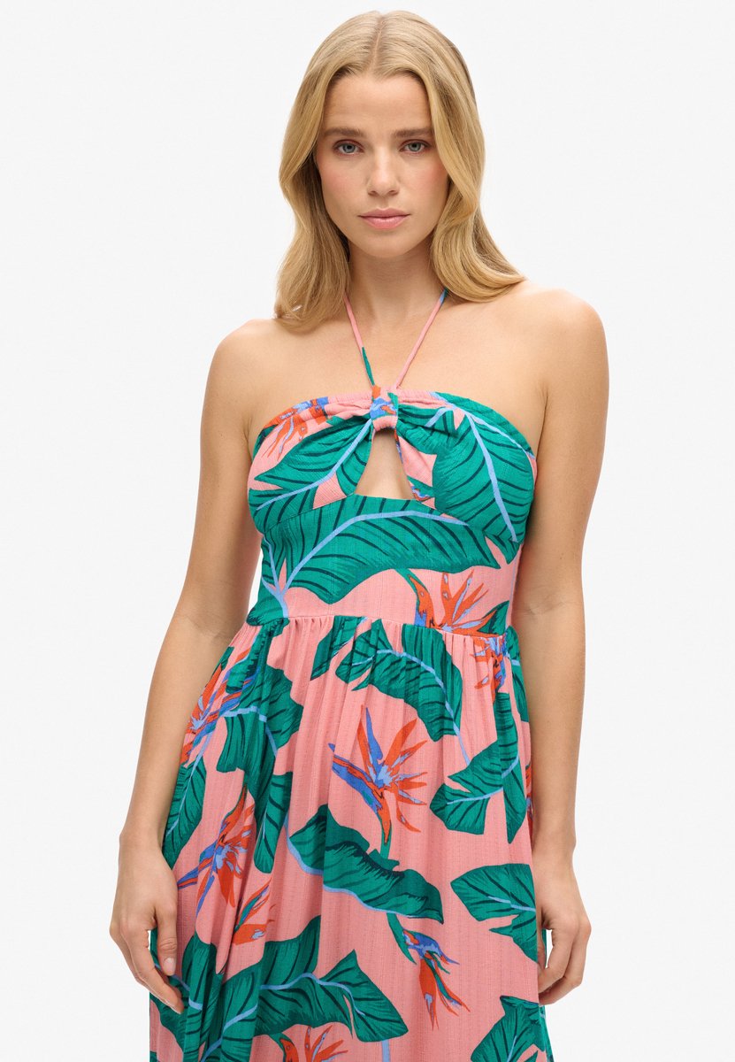 Superdry Midi-jurk met uitsnijding Dames Jurken Roze