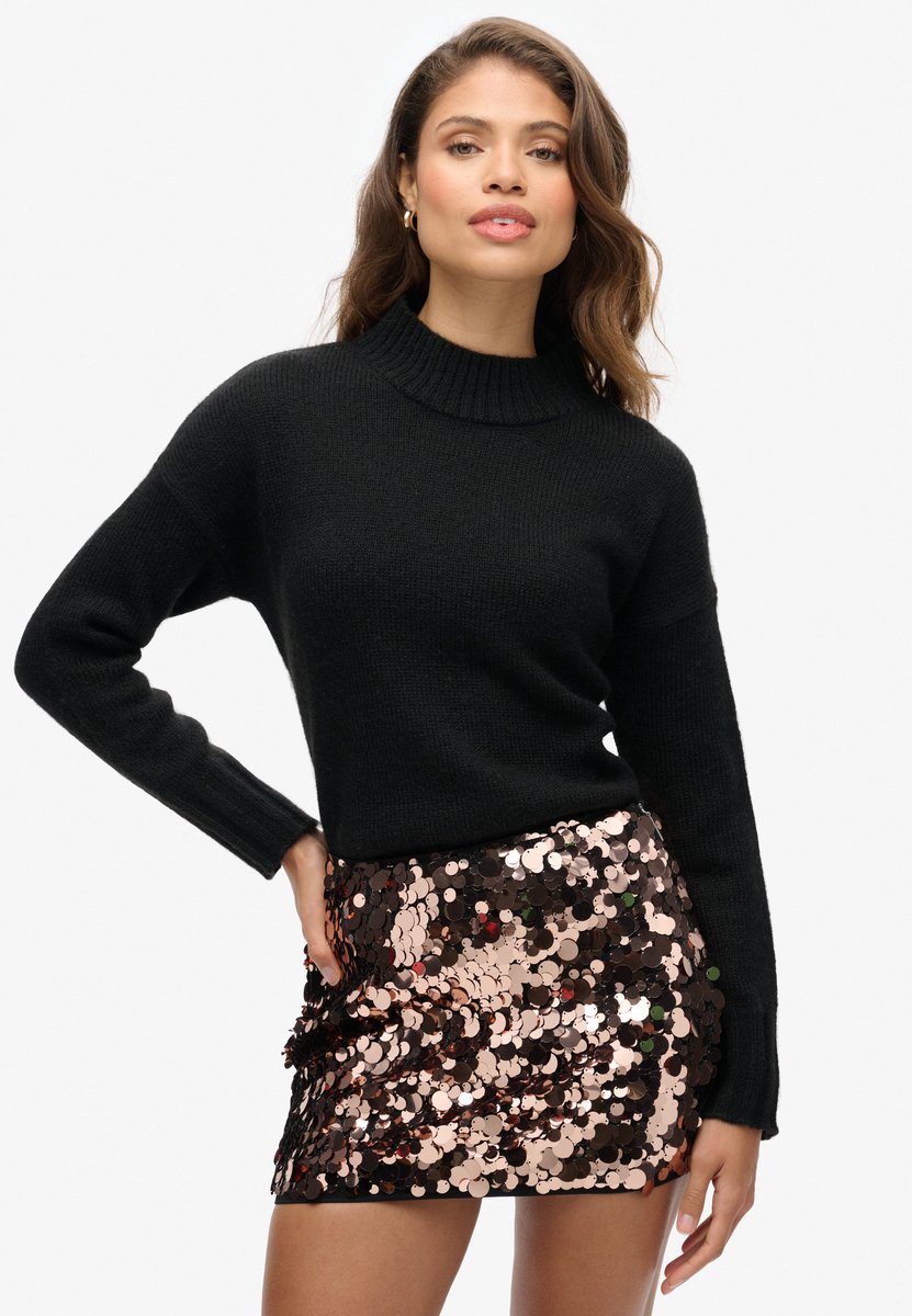 Superdry Essential trui met hoge hals Dames Sweaters Zwart
