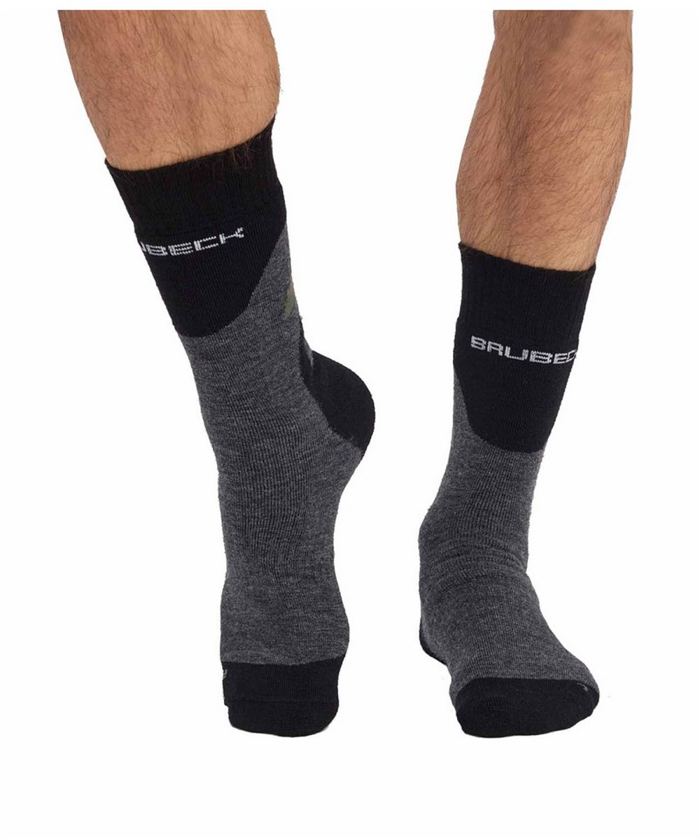 Brubeck TREKKING MERINO Heren Wandelsokken Hoogwaardige Wolmix & Zilverionen Ideaal voor Trekking & Outdoor 39-41 Grafiet/kaki