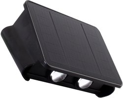 POWERplus Weasel Solar 4 LED Up-Down Wandlamp Buiten Warm White Glazen Zonnepaneel 1.8W Tuinverlichting Daglichtsensor