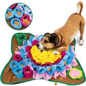 Snuffelmat hond - interactieve voermat - stimuleert speurinstinct - antislip zuignappen - stressverlagend speeltje - voor honden - zonnebloem - 1 stuk