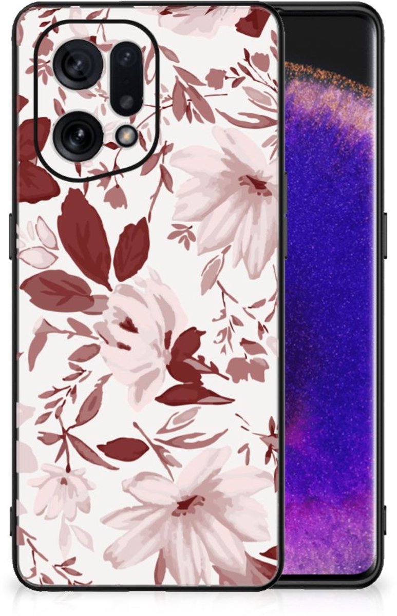 Kleurrijke Telefoonhoesje OPPO Find X5 Watercolor Flowers