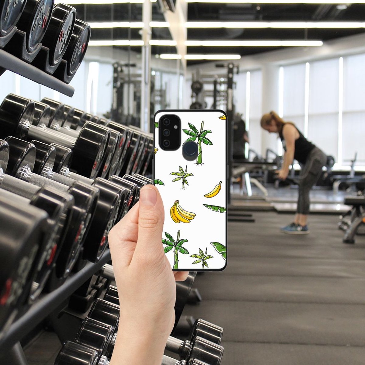 Back Cover voor OnePlus Nord N100 Bloemen Hoesje Banana Tree