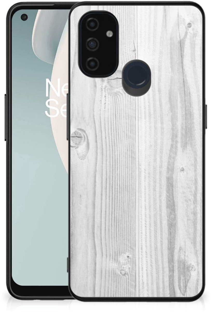 OnePlus Nord N100 Houten Print Telefoonhoesje White Wood