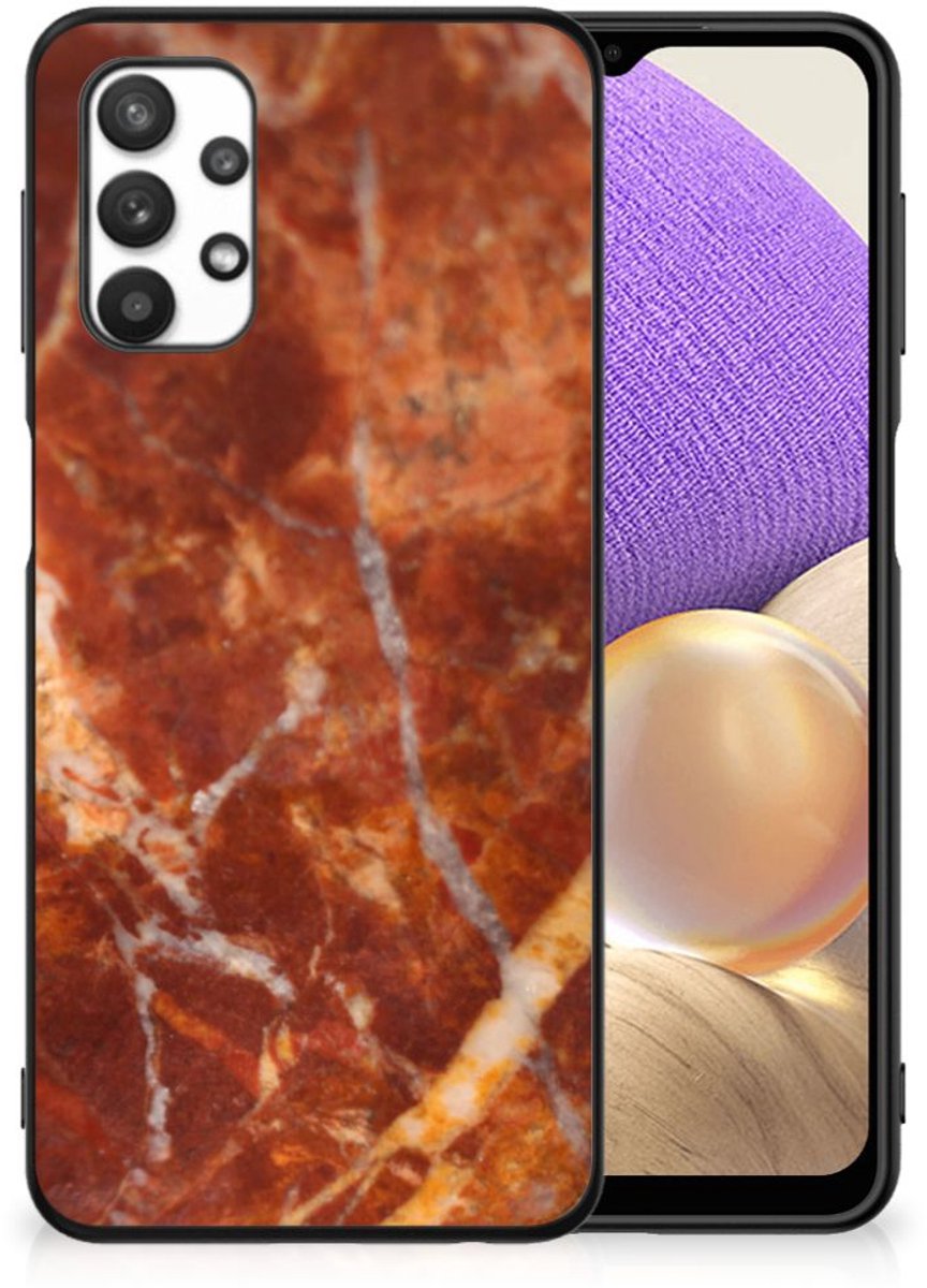 Samsung Galaxy A32 5G Marmeren Print Telefoonhoesje Marmer Bruin
