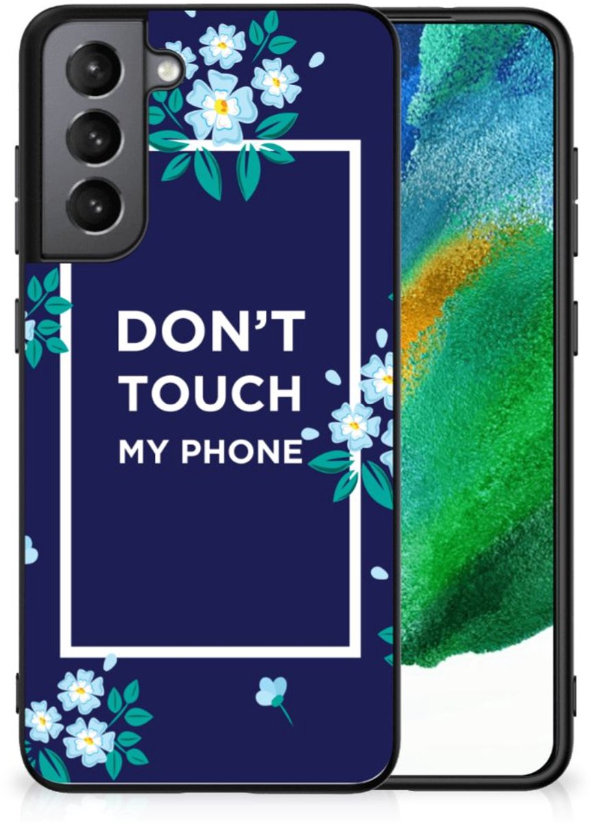 Back Cover voor Samsung Galaxy S21FE Telefoon Hoesje Flowers Blue DTMP