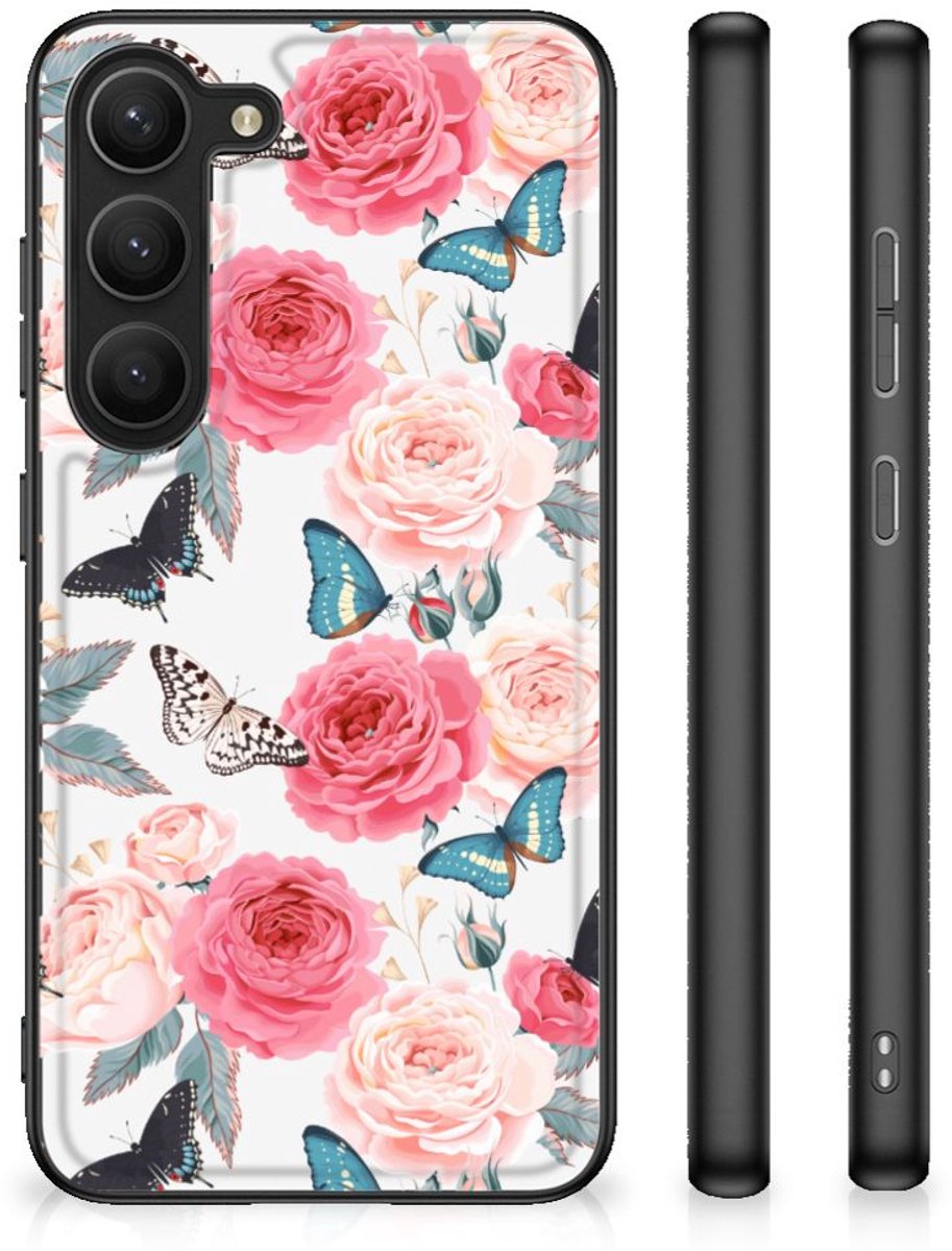 Samsung Galaxy S23 Bloemen Hoesje Butterfly Roses