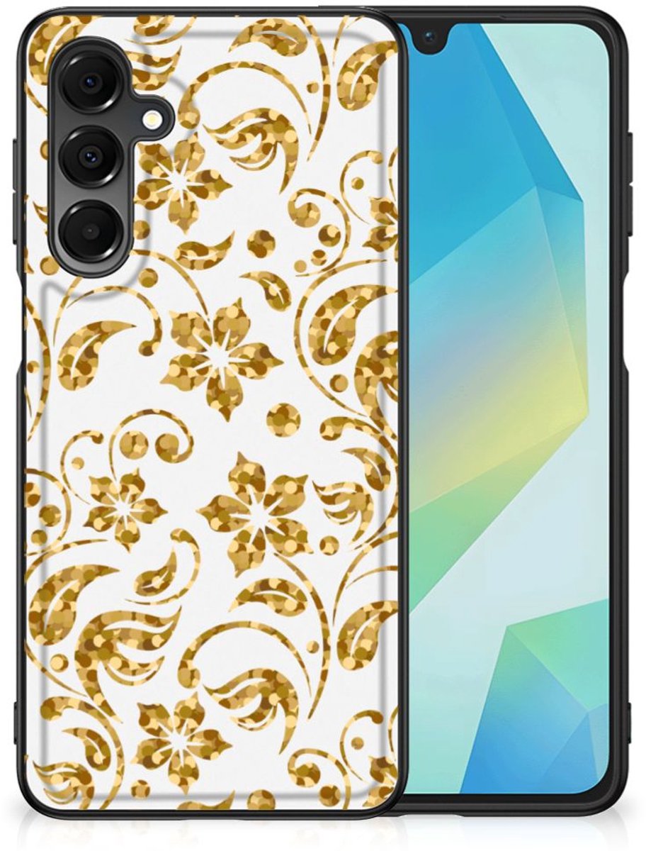 Samsung Galaxy A16 5G/4G Bloemen Hoesje Gouden Bloemen