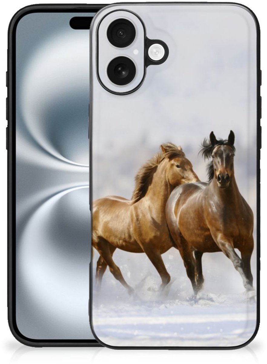 iPhone 16 Plus Dierenprint Telefoonhoesje Paarden