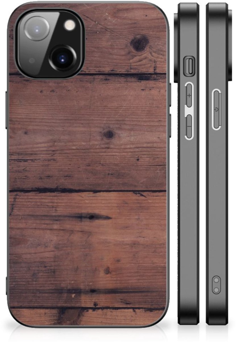 Back Cover voor Apple iPhone 13/14 Houten Print Telefoonhoesje Old Wood