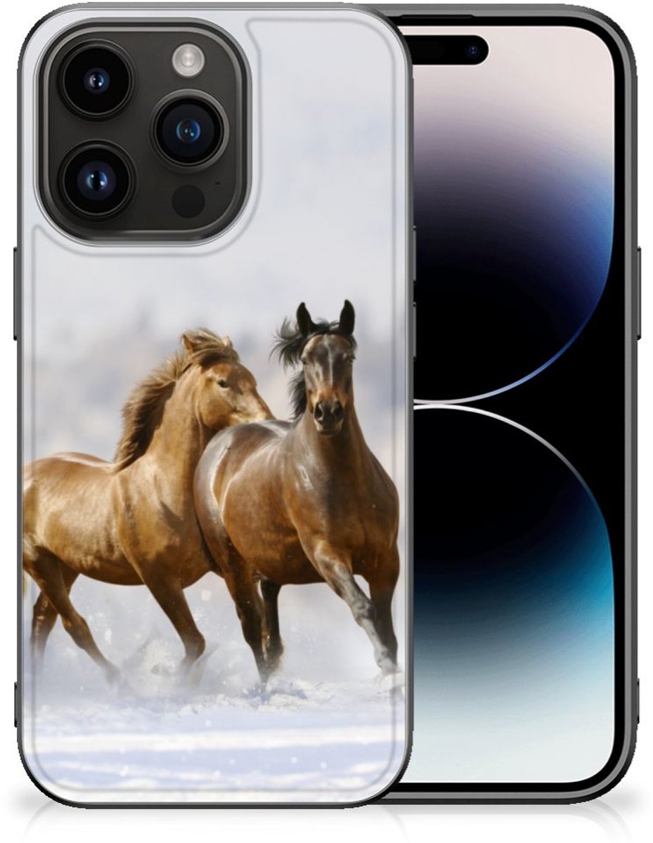iPhone 15 Pro Dierenprint Telefoonhoesje Paarden