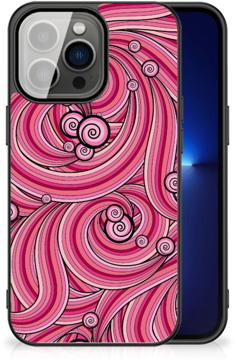 Back Cover voor iPhone 13 Pro Leuk Telefoonhoesje Swirl Pink