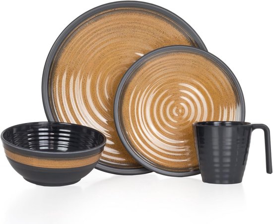 Pinguin Camping servies set 11-delig Quadri ALU Pinguin Camping servies set 11-delig Quadri ALU