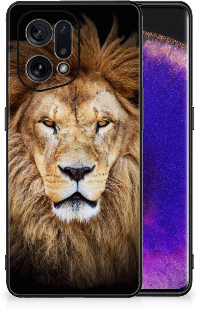 OPPO Find X5 Dierenprint Telefoonhoesje Leeuw