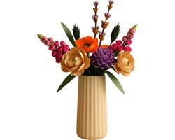 Vaas voor bouwbloemen – geschikt voor LEGO bloemen, orchidee, bonsai en rozen – Neutral Sand – Ø100 x H220 mm